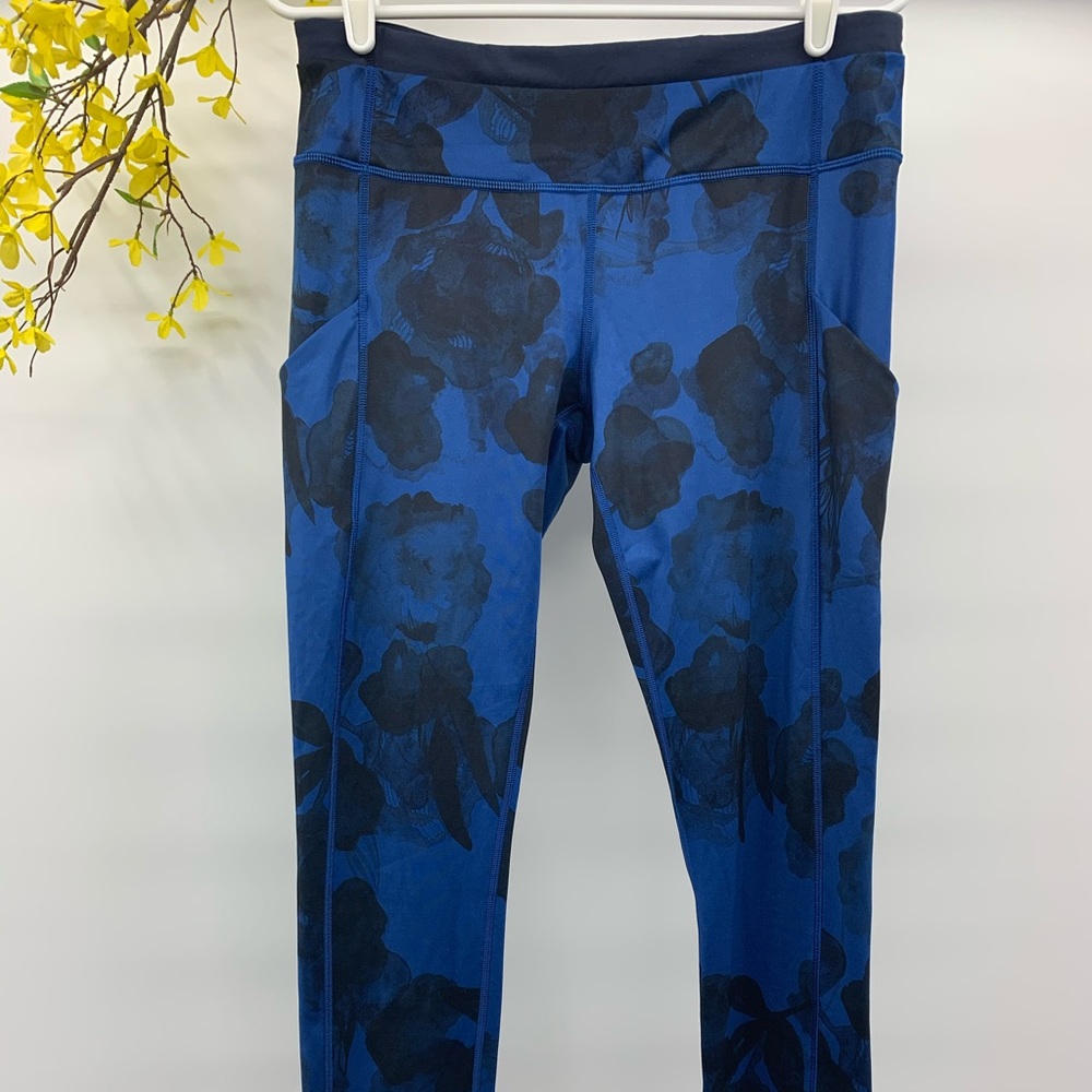 Lululemon Blue Black Leggings Tights Size 10